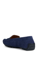 Geox Women's Navy Blue Kosmopolis + Grip Suede Leather Loafer | Derimod