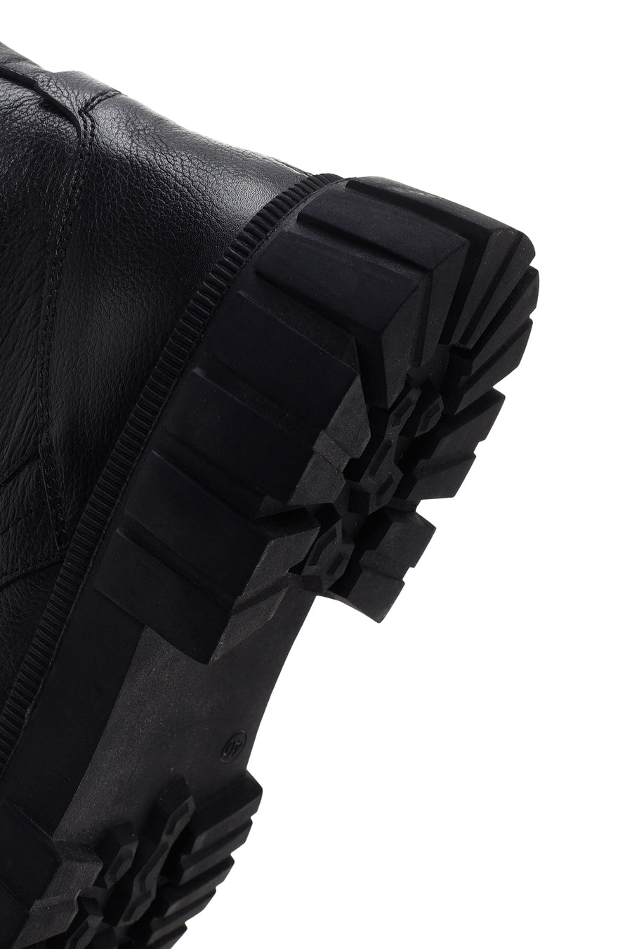 Men's Black Zippered Leather Combat Boots