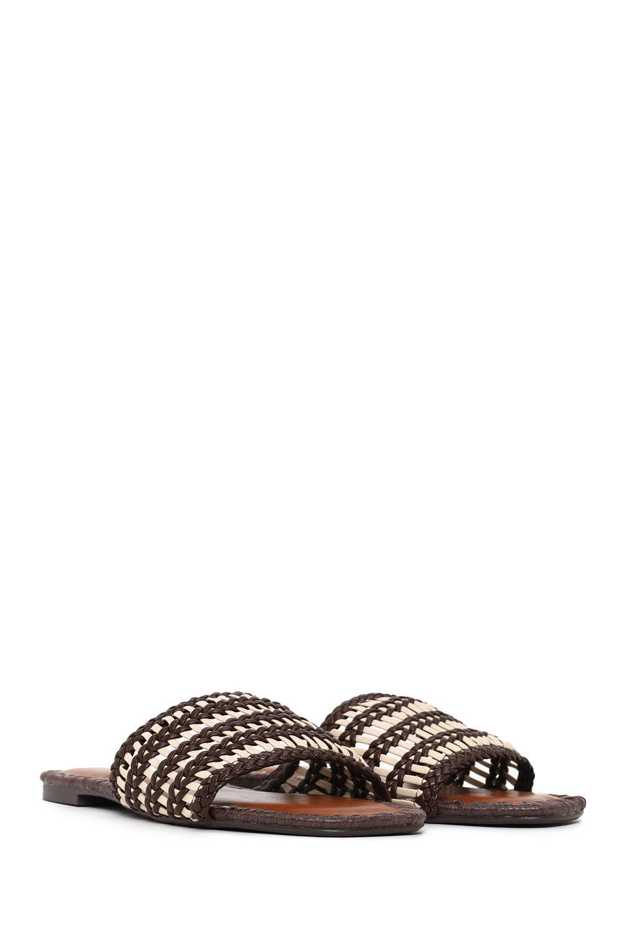 Woman Brown Braided Slipper