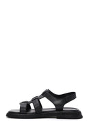 Women's Black Ankle Strap Leather Comfort Sandals | Derimod