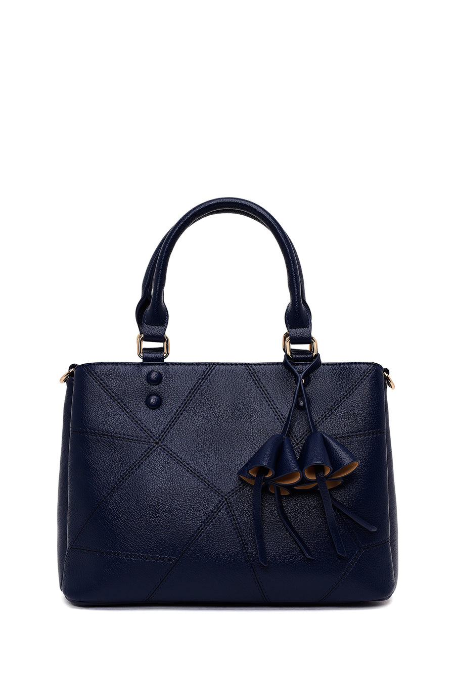 Woman Navy Long-Strap Classic Shoulder Bag