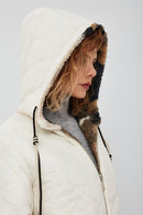 Cortina Kadın Desenli Çift Taraflı Peluş Ceket | Derimod