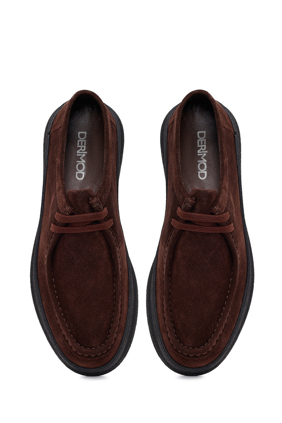 Men's Brown Lace-Up Suede Leather Casual Shoes