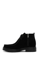 Men's Black Zippered Suede Leather Boots | Derimod