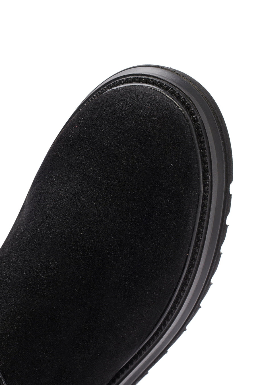 Women's Black Zippered Suede Boots