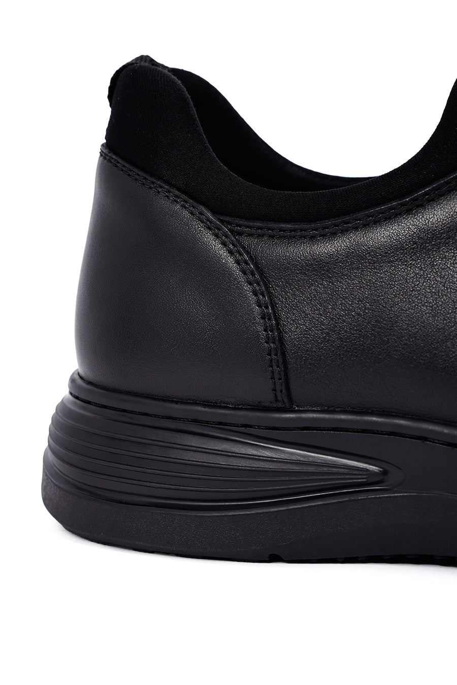 Erkek Siyah Bağcıklı Deri Casual Sneaker