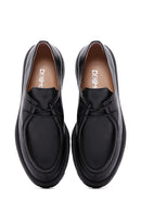 Women's Black Lace-Up Leather Masculine Shoes | Derimod