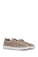 Women's Beige Suede Leather Comfort Shoes | Derimod