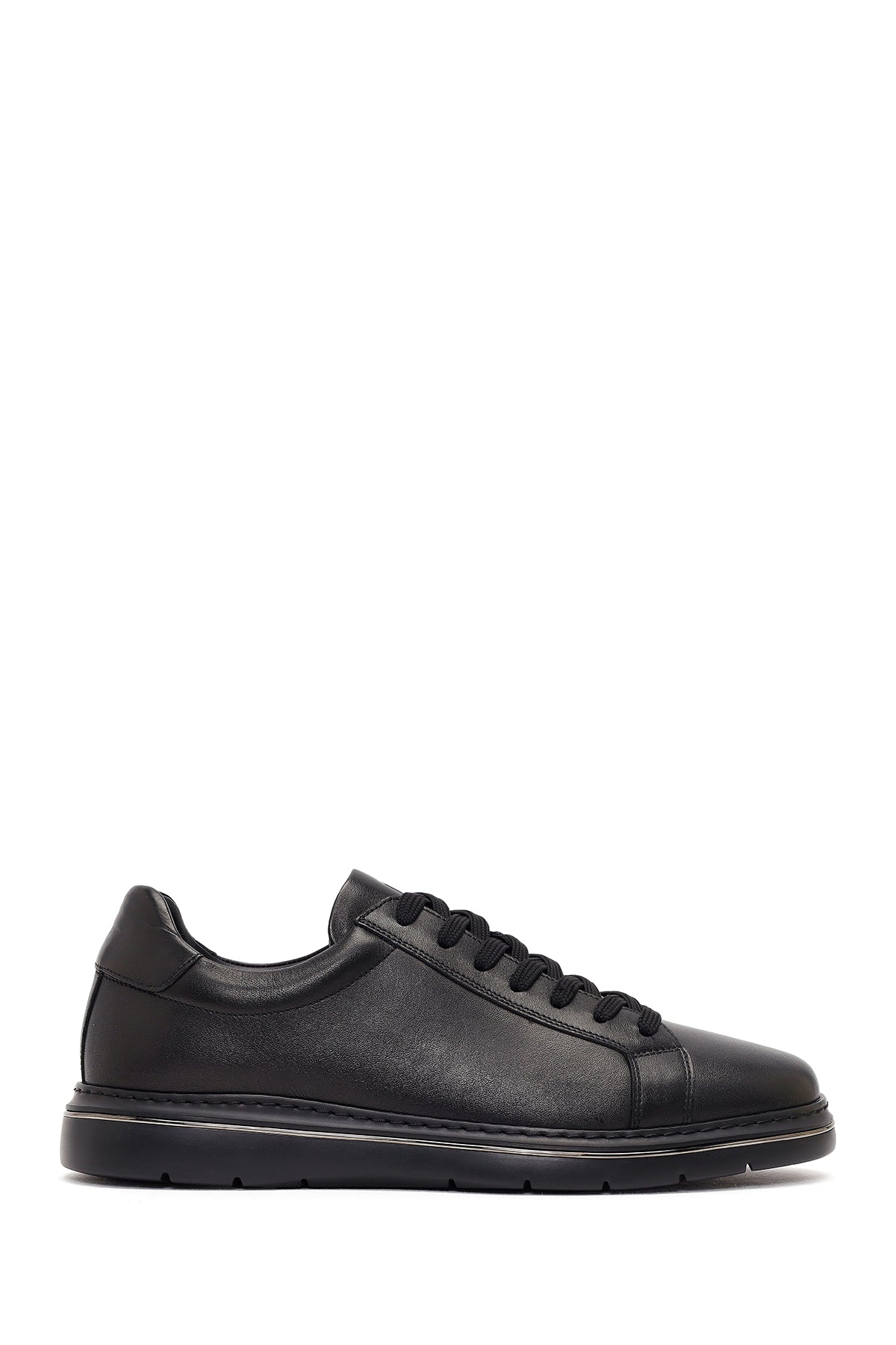 Erkek Siyah Bağcıklı Deri Sneaker 26SFD641018 | Derimod
