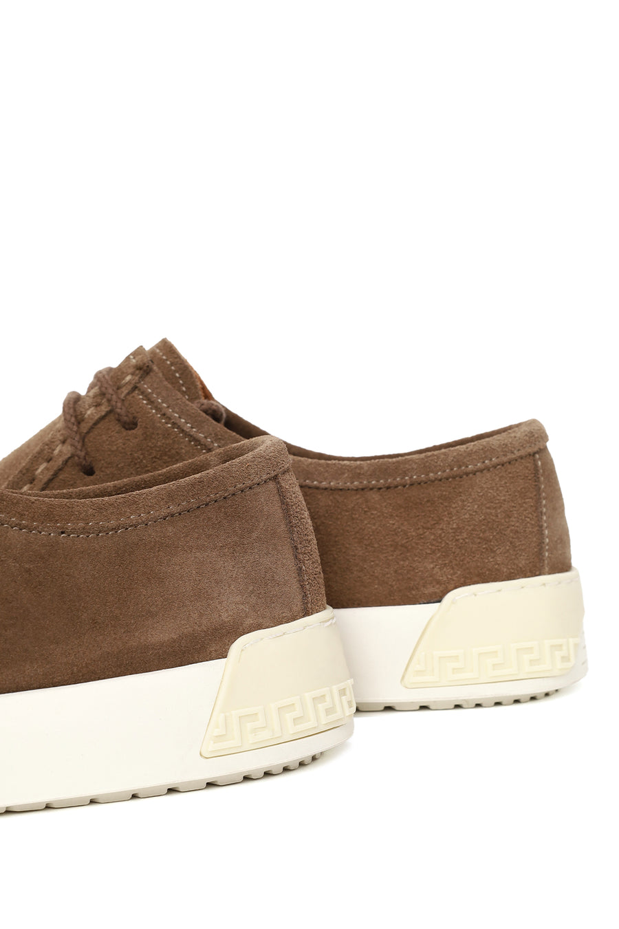 Male Beige Lace-Up Thick-Soled Suede Leather Casual Shoes