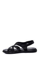 Kadın Siyah Deri Comfort Sandalet | Derimod
