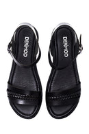 Women's Leather Braided Bodrum Sandals | Derimod