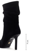 Women's Black Thin Heeled Suede Leather Boots | Derimod