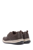 Skechers Men's Brown Delson Lace-Up Leather Sneakers | Derimod