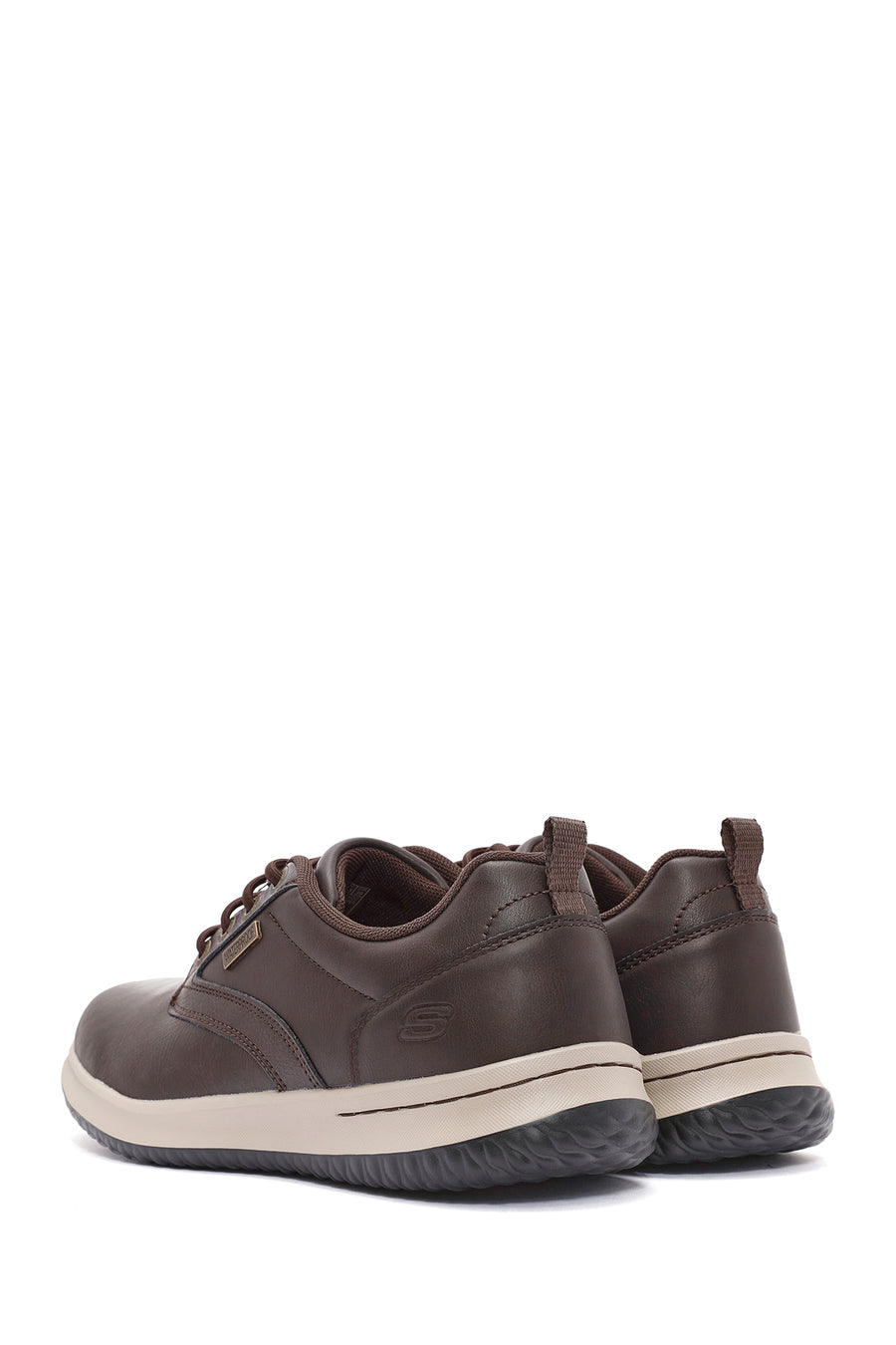 Skechers Men's Brown Delson Lace-Up Leather Casual Shoes