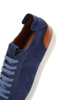 Men's Indigo Suede Leather Sneaker | Derimod