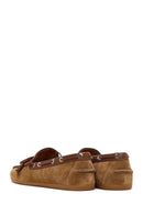 Women's Tan Suede Leather Loafer | Derimod