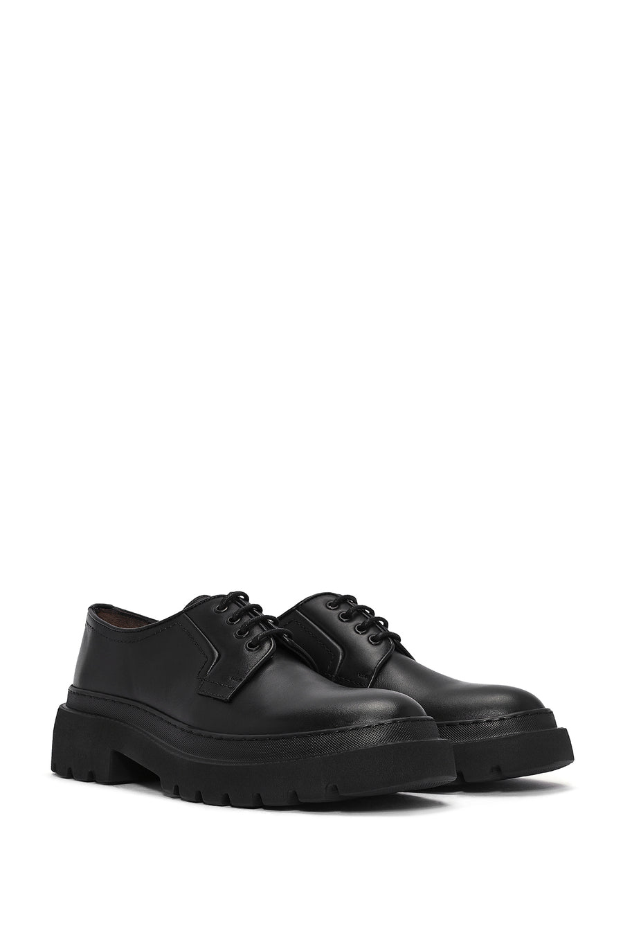 Men's Black Lace-up Leather Casual Shoes