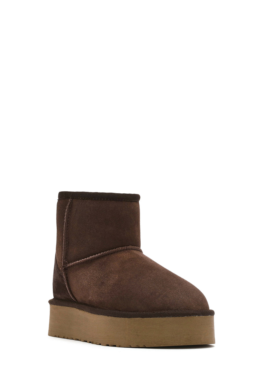 Women's Brown Thick Sole Suede Leather Boots