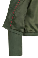 Cassandra Woman Green Slim-Fit Suede Leather Jacket | Derimod