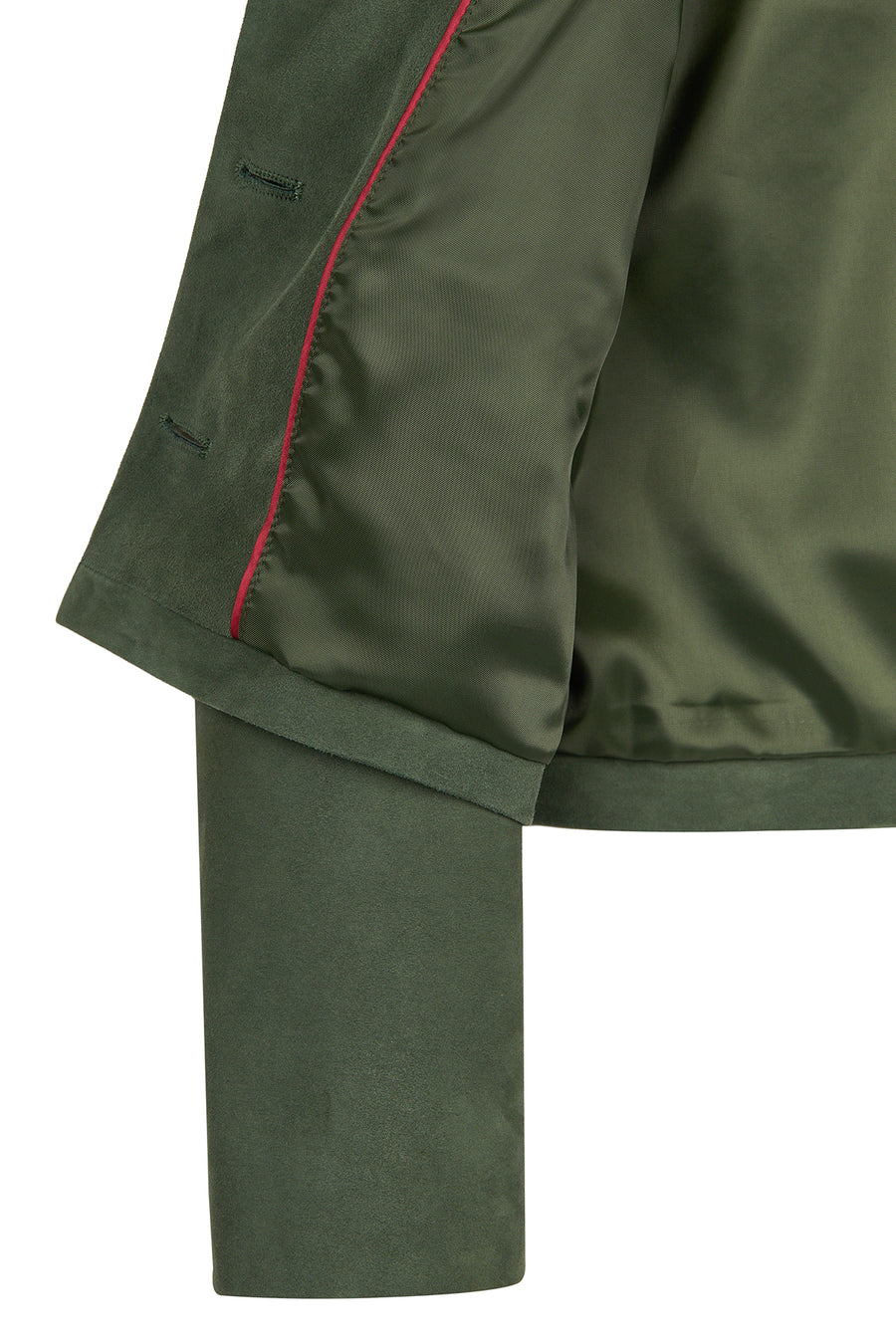 Cassandra Woman Green Slim-Fit Suede Leather Jacket
