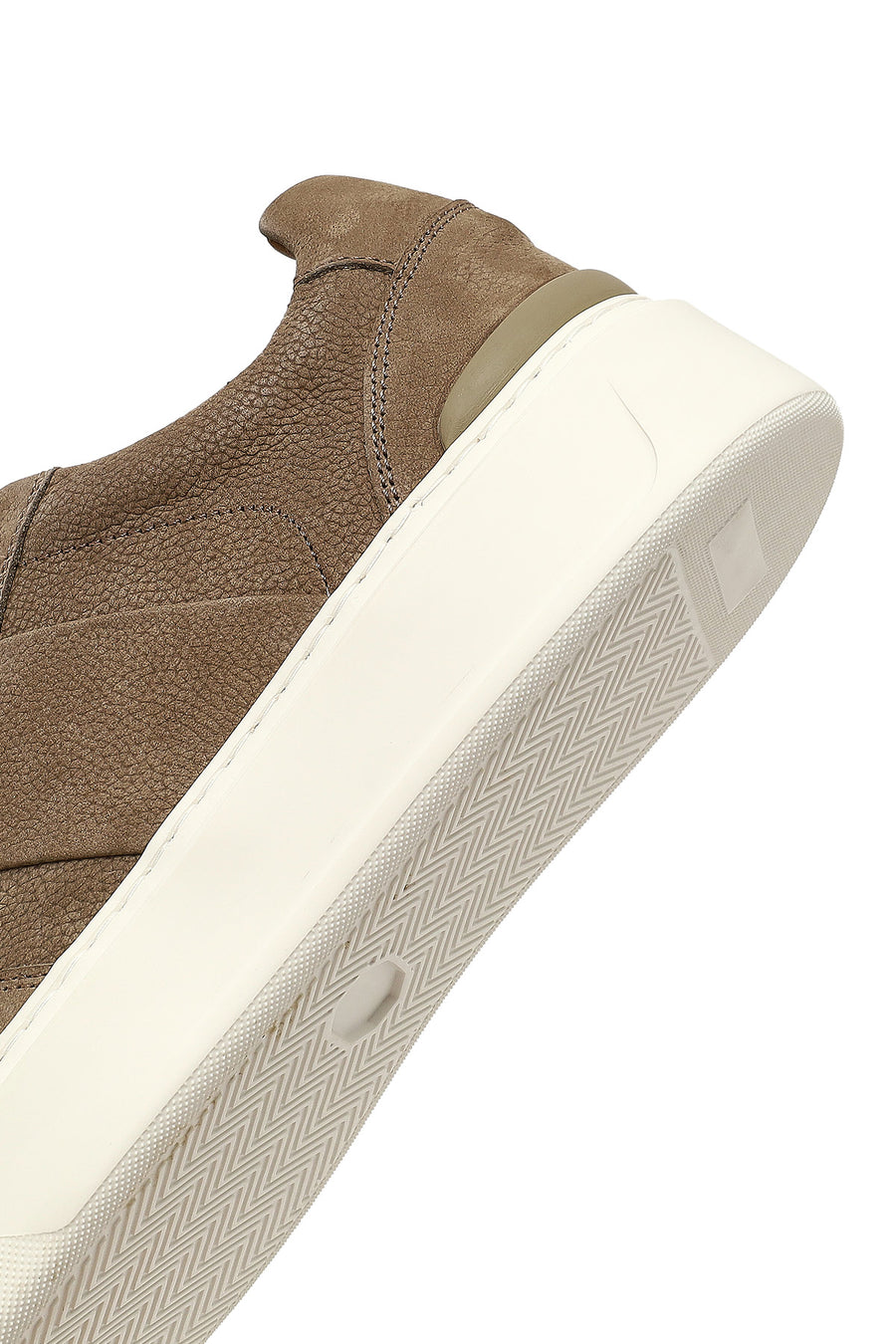 Erkek Vizon Bağcıklı Kalın Tabanlı Nubuk Deri Sneaker