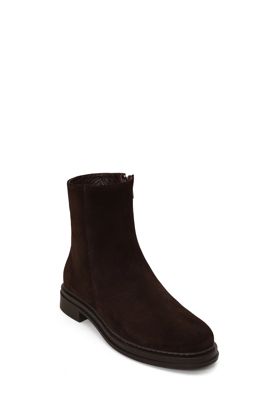 Woman Brown Zip Closure Suede Boots
