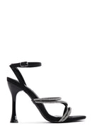 Women's Black Ankle Strap Stone Heeled Sandals | Derimod