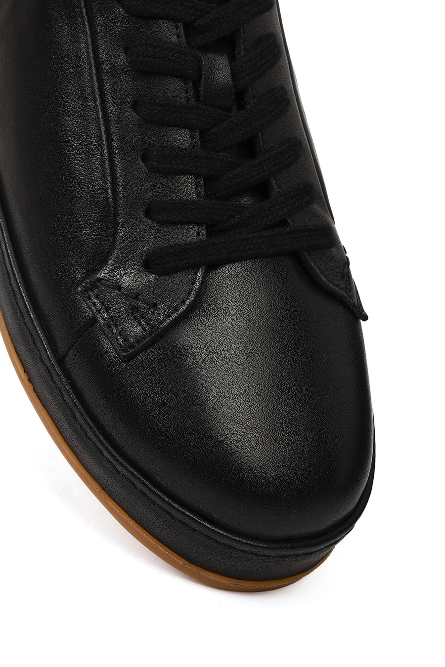 Men's Black Lace-up Leather Sneaker