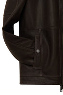 Costa Men's Brown Leather Jacket | Derimod