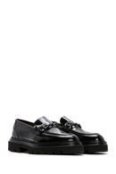 Men's Black Patent Leather Buckle Thick Soled Casual Loafer | Derimod