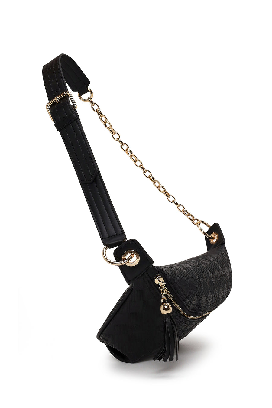 Woman Black Printed Waist Bag