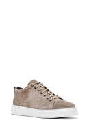 Men's Mink Lace-up Suede Leather Sneaker | Derimod