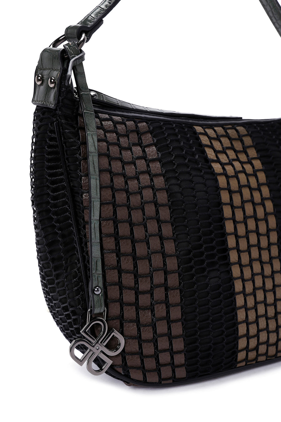 Women's Black Copper Long Strap Shoulder Bag