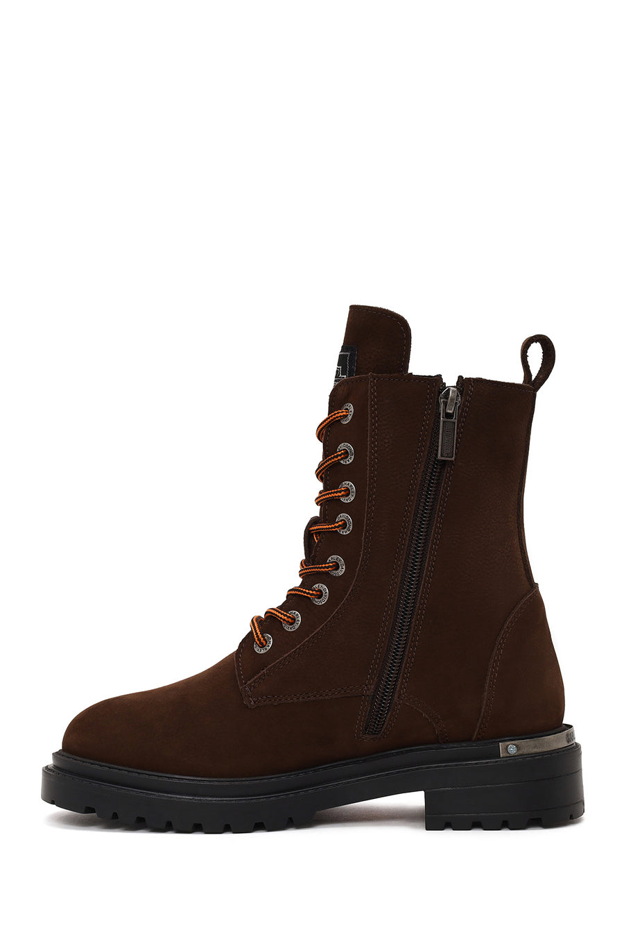 Harley Davidson Woman Brown Rebel Nubuck Leather Combat Boots