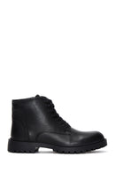 Men's Black Leather Zippered Casual Boots | Derimod