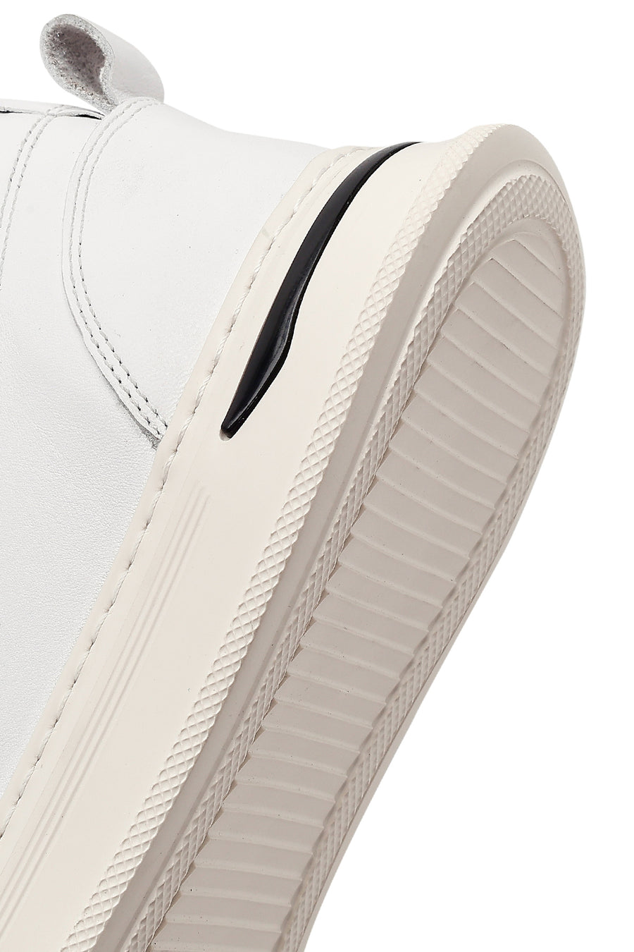 Male White Lace-Up Leather Sneaker