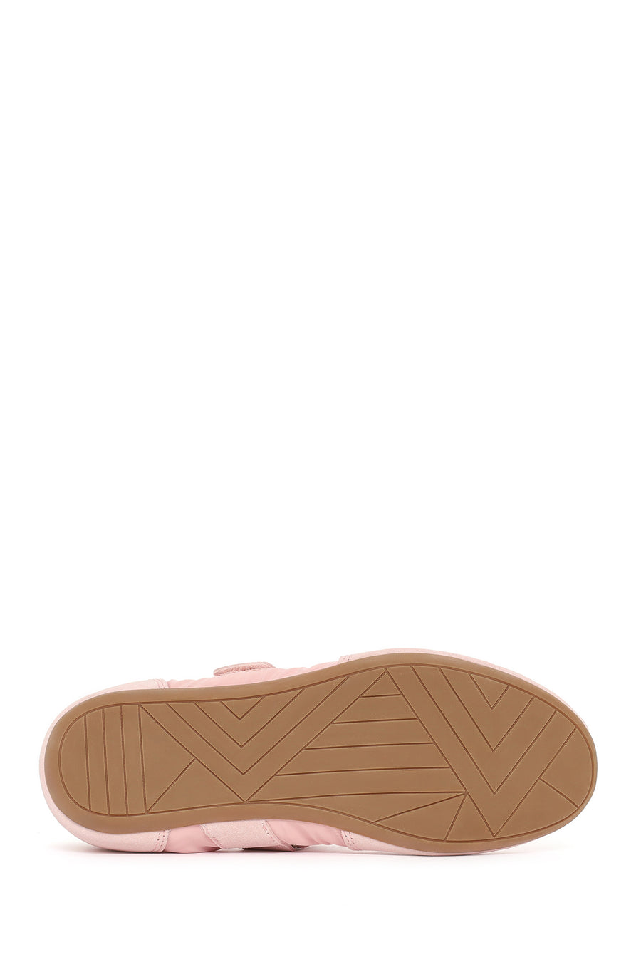 Women's Powder Pink Strapped Leather Sport Ballet Flats