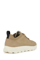 Geox Men's Beige Spherica Lace-Up Fabric Sneaker | Derimod