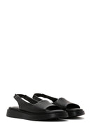 Women's Black Leather Comfort Sandals | Derimod