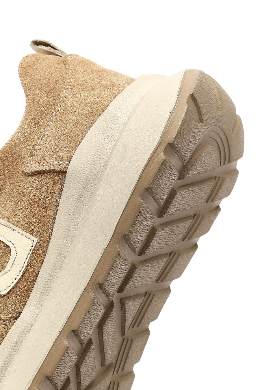 Kadın Bej Bağcıklı Kalın Tabanlı Süet Deri Sneaker