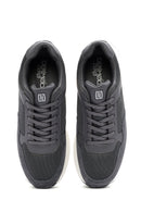 Derimod Zero Men's Grey Thick-Soled Lace-Up Fabric Sneakers | Derimod