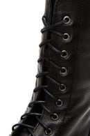 Women's Black Leather Thick Soled Boots | Derimod