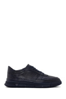 Men's Navy Blue Leather Sneaker | Derimod