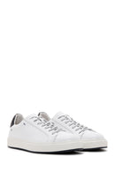 Men's White Large Size Leather Sneaker | Derimod