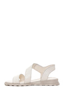 Women's Beige Ankle Strap Leather Sandals | Derimod