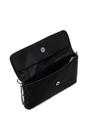 Women's Black Chain Strap Stone Crossbody Bag | Derimod