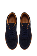 Erkek Lacivert Bağcıklı Süet Deri Sneaker | Derimod