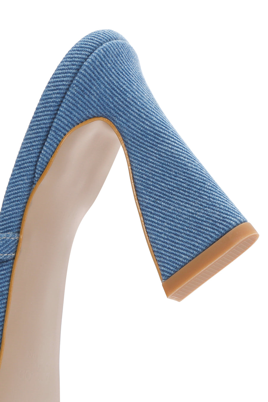 Women's Blue Thin Heeled Slippers