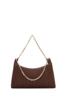 Women's Brown Chain Strap Printed Shoulder Bag | Derimod